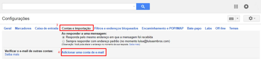 Gmail configuração
