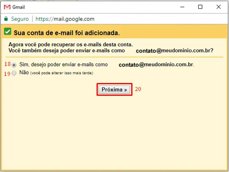 Gmail configuração